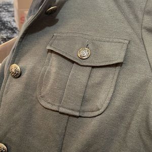 Olive green military style blazer